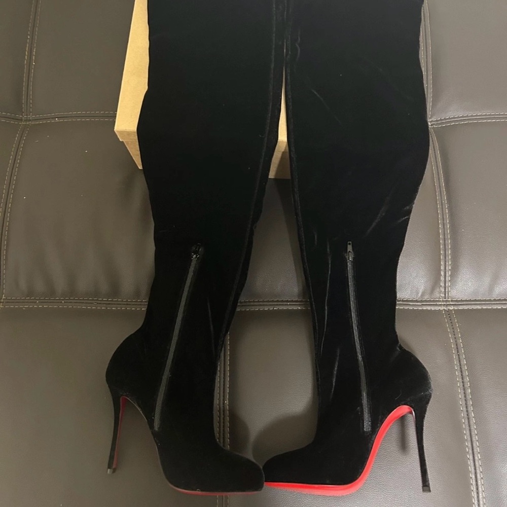 Christian Louboutin Black Over the Knee Boots